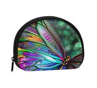 Rainbow Butterfly Printed Coin Purse for Women Cute Small Change Wallet Mini Coin Purses Pouch with Zipper