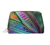 Rainbow Butterfly Printed Makeup Bag for Women Portable Leather Make up Bag Travel Zipper Cosmetic Bags Organizer