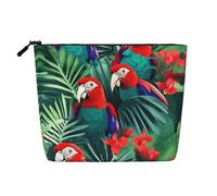 Rainbow Butterfly Printed Reusable Cosmetic Bag â€“ Travel Toiletry Organizer, Zipper Pouch for Makeup Accessories, Tropical Flower Parrot, One Size