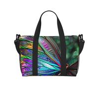 Rainbow Butterfly Printed Travel Bag Duffle Bag for Men Women, Large Water Resistant Gym Bag Weekend Holdall Bag with Shoulder Strap