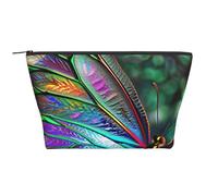 Rainbow Butterfly Printed Travel Makeup Bag Trapeze Cosmetic Bag Makeup Case Toiletry Bag Organiser for Women