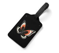 Rainbow Butterfly PU Leather Luggage Tags Privacy Cover ID Label Personalized Suitcase Tag for Travel Backpack 7x12cm