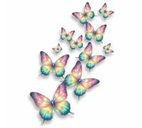 Rainbow Butterfly Vinyl Decal Stickers, Cover Marks, Home Decor, Qty:11