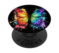 Rainbow Butterfly Wings Graphic apparel for Men Women Kids PopSockets Adhesive PopGrip