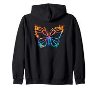 Rainbow butterfly with watercolors insect art entomologist Zip Hoodie