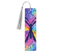 Rainbow Butterfly Wooden Bookmark with Tasse Colorful Bookmarks for Women Men Book Lovers, Page Markers for Students Teachers Reading Writers Gifts