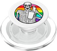 Rainbow Caffeine Coffee Drink Gay Pride Halloween Skeleton PopSockets PopGrip for MagSafe