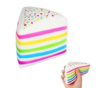 Rainbow Cake Squishies,Giant Layer Cake Slice Soft Stress Relief Squeeze, Squeeze Ball Sensory,Squeeze Ball Sensory For Anxiety Stress Party Favors(A)