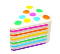 Rainbow Cake Squishies,Giant Layer Cake Slice Soft Stress Relief Squeeze, Squeeze Ball Sensory,Squeeze Ball Sensory For Anxiety Stress Party Favors(B)