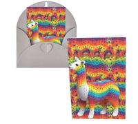 Rainbow camel pattern Greeting Cards with Envelopes Happy Birthday Card for Women Men Christmas Halloween Wedding Thank You Blank Note Cards All Occasion Greeting Card