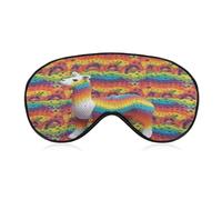 Rainbow Camel Pattern Sleeping Mask Sleep Mask for Side Sleeper Relaxing Zero Pressure Night Blindfold Light Block-Out Eye Mask for Sleep with Easy Adjustable Strap