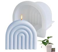 Rainbow Candle Molds - Creative Geometric U Shape Candle Molds - DIY Epoxy Resin Mold Non-Stick 3D for Soap Cake Fondant Candle