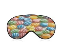 Rainbow Candy (3) Eye Mask, Adjustable Strip, Blocks Light Sleep Mask, Sleep Eye Mask for Night Sleeping Travel Nap 8.1 * 4.1 Inches