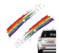 Rainbow Car Sticker - Waterproof Auto Vehicle Decal, Vivid Multicolor Adhesive Decoration, Reflective Eye-Catching Design, Exterior Accessory | Bikes Cars Doors Outdoor Friends Colleagues Fun Gift