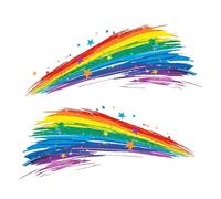 Rainbow Car Sticker - Waterproof Auto Vehicle Decal, Vivid Multicolor Adhesive Decoration, Reflective Eye-Catching Design, Exterior Accessory | Bikes Cars Doors Outdoor Friends Colleagues Fun Gift