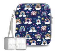 Rainbow Card Holder, Card Storage Organizer Gift for Cards Collector, Cards Binder Folder with Zipper for Travel Birthday Valentines Day Gifts