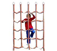Rainbow Cargo Net - Portable Webbing Rope Durable Climbing Equipment | 57 x 72.8 Inches Strong Obstacle Course with Triangle Rings, Perfect for Play Structures, Hairstyles,