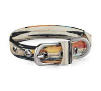 Rainbow Cartoon Panda Dog Collar Adjustable Pet Collar Stainless Steel D-Ring Collar Oxford Cloth Cat Collar Strap with Metal Buckle for Small Medium Dog