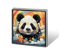 Rainbow Cartoon Panda Square Lapel Pins Backpack Pin Cute Brooch Decoration Brooches for Women Men Fashion Button Badges for Hat Backpacks Purses Jackets Shirt Suit