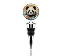 Rainbow Cartoon Panda Wine Stopper Decorative Wine Bottle Stopper Reusable Bottle Stoppers Vacuum Beverage Stoppers Saver for Bar, Holiday Party Keep Wines Fresh Suitable for Standard Bottles