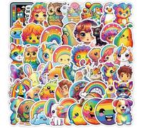 Rainbow Cartoon Stickers for Laptop (50 PCS),Gift for Children Teens Adults Girl Boys,Waterproof Stickers for Water Bottle,Rainbow Vinyl Stickers for Scrapbook,Skateboard,Bike,Phone,Dairy