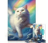 Rainbow Cat Adventures Jigsaw Puzzle for Adults 1000 Pieces Memory Boost Group Play Pattern Assembly Xmas Surprise (38x52cm)
