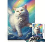 Rainbow Cat Adventures Jigsaw Puzzle for Adults 1000 Pieces Mind Puzzle Calm Pastime Image Assembly Lovely Present (50x75cm)