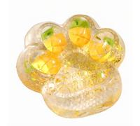 Rainbow Cat Paw Squishy, Handmade Colorful Ta-ba Squishy Silicone Squeeze Toys Cat Themed Gifts Fidget Toys (Yellow)