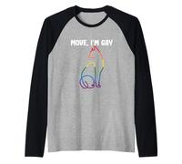 Rainbow Cat Pride LGBT Month Homosexual Move I’m Gay Raglan Baseball Tee