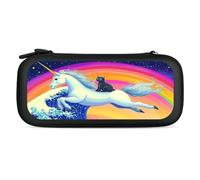 Rainbow Cat Riding U-nicorn Ocean Wave Japanese Carry Case for Switch Carrying Cover Storage Bag Protective Accessories Travel Black-Style