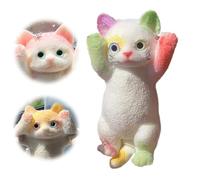 Rainbow Cat Shaped Squishy Stress Balls - Cute Office Desk Toys for Adults & Cat Lovers - Anxiety Relief