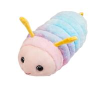 Rainbow Caterpillar Plush Pillow, Soft Cuddly Tie-Dye Worm Stuffed Animal, Long Hugging Caterpillar Body Pillow for Kids and Adults 01-Blue