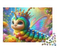 Rainbow Caterpillar Queen 1000pc Heavy-duty Cardboard Puzzle for Brain Teaser Lovers Team Building Leisure Entertainment Home Leisure Time 70x50cm/1000pcs