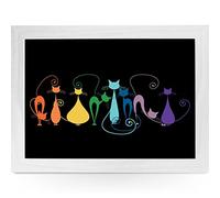 Rainbow Cats Cushioned Lap Tray Laptop Tray for Bed Laptrays for TV Dinners Lap Trays for Eating with Cushion Handmade Wood Frame