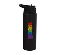 Rainbow Cats Stack Love Gay Queer Pride Month Stainless Steel Insulated Water Bottle