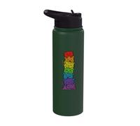 Rainbow Cats Stack Love Gay Queer Pride Month Stainless Steel Insulated Water Bottle