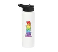 Rainbow Cats Stack Love Gay Queer Pride Month Stainless Steel Insulated Water Bottle