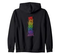 Rainbow Cats Stack Love Gay Queer Pride Month Zip Hoodie