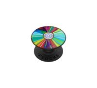Rainbow CD Disc Music Retro Shine Pattern Illustration Print PopSockets Adhesive PopGrip
