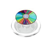 Rainbow CD Disc Music Retro Shine Pattern Illustration Print PopSockets PopGrip for MagSafe
