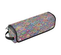 Rainbow Chain Mail Dragon Scales Hot Hair Tools Travel Bag and Heat Resistant Mat with Zipper Travel Accessory Carrying Case Flat Curling Iron Waterproof Organizer