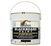 Rainbow Chalk Markers Blackboard Paint - Matt Black, 2.5 L | Water Based & Non-Toxic | Suitable for Dry and Liquid Chalk Markers | For Interior & Exterior Use on Wood, Metal, Wall, Glass