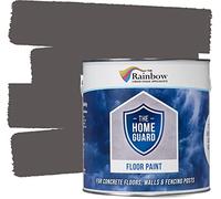 Rainbow Chalk Markers Floor Paint - 5L Dark Grey | Heavy Duty & Hard Wearing, Water-Based Indoor & Outdoor Floor Paint | Non-Slip Satin Finish Garage Floors, Warehouse, Concrete, Stone & Patio Floors