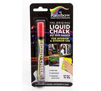 Rainbow Chalk Markers Liquid Chalk Marker Pen Red- 5mm Bullet Nib Wet Wipe Erasible Marker Pen. Rain Proof For Inertior And Exterior Use On Chalkboards Blackboards Menus