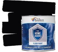 RAINBOW CHALK MARKERS LTD Floor Paint - 2.5L Black | Heavy Duty & Hard Wearing, Water-Based Non-Slip Satin Finish Garage Floors, Warehouse, Concrete, Stone Patio Floors