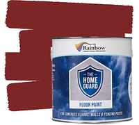 RAINBOW CHALK MARKERS LTD HOME GUARD FLOOR PAINT Hard Wearing Water-Based Paint that is ideal for Interior and Exterior Concrete, Patio Floors. Satin Finish (5 Litre, Red)
