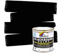 Rainbow Chalk The Black Indoor Outdoor One All-In-One Paint & Primer Satin, 2.5 L Multi-Surface 1 Coat Formula Easy Decorating For Home Garden