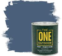 THE ONE Outdoor Paint - Blue, 1 Litre | Durable Exterior Paint for Wood, Metal & Masonry | Weather Resistant Finish