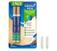 Rainbow Chalk Twin Pack Grout Pen - Designed For Restoring Tile Grout In Bathrooms & Kitchens (Beige)