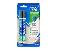 Rainbow Chalk Twin Pack Grout Pen - Designed For Restoring Tile Grout In Bathrooms & Kitchens (Dark Grey)